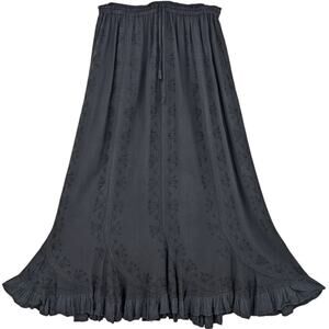 Whimsy Goth Hippie Festival Renaissance Embroidery Maxi Skirt HOLY CLOTHING L/XL